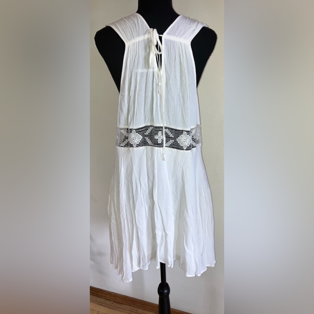 Free People Summer Feeling Dress Ivory White Crochet Dress size Medium - Picture 8 of 11